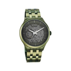 Titan Metal Mechanicals Automatic Green Dial Metallic Green Stainless Steel