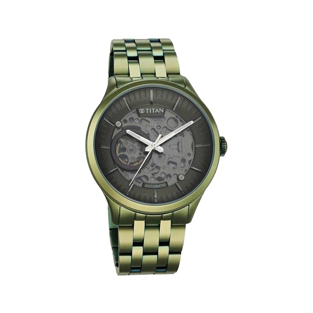 Titan Metal Mechanicals Automatic Green Dial Metallic Green Stainless Steel