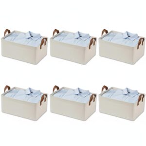 RENVA 4PCS Collapsible Fabric Storage Cubes Organizer with Handles Foldable
