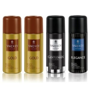 Yardley London Gold-2, Gentleman-1, Elegance-1 Deo Spray Combo For Men