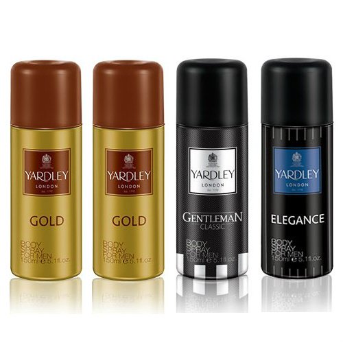Yardley London Gold-2, Gentleman-1, Elegance-1 Deo Spray Combo For Men Yardley London Gold-2, Gentleman-1, Elegance-1 Deo Spray Combo For Men