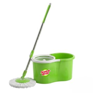 Scotch-Brite Twin Bucket Spin Mop with Easy Wring & Rinse