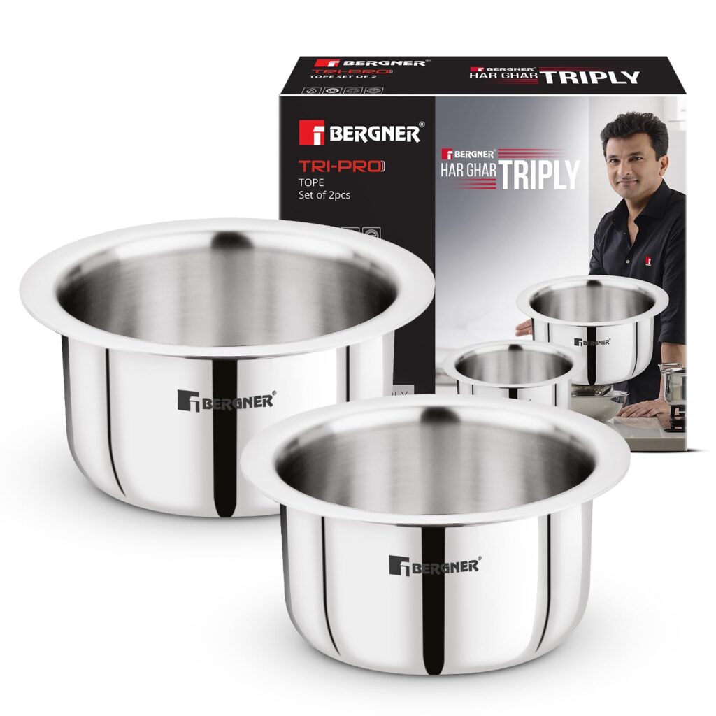 Bergner Tripro Triply Stainless Steel 2 Pcs Tope Set