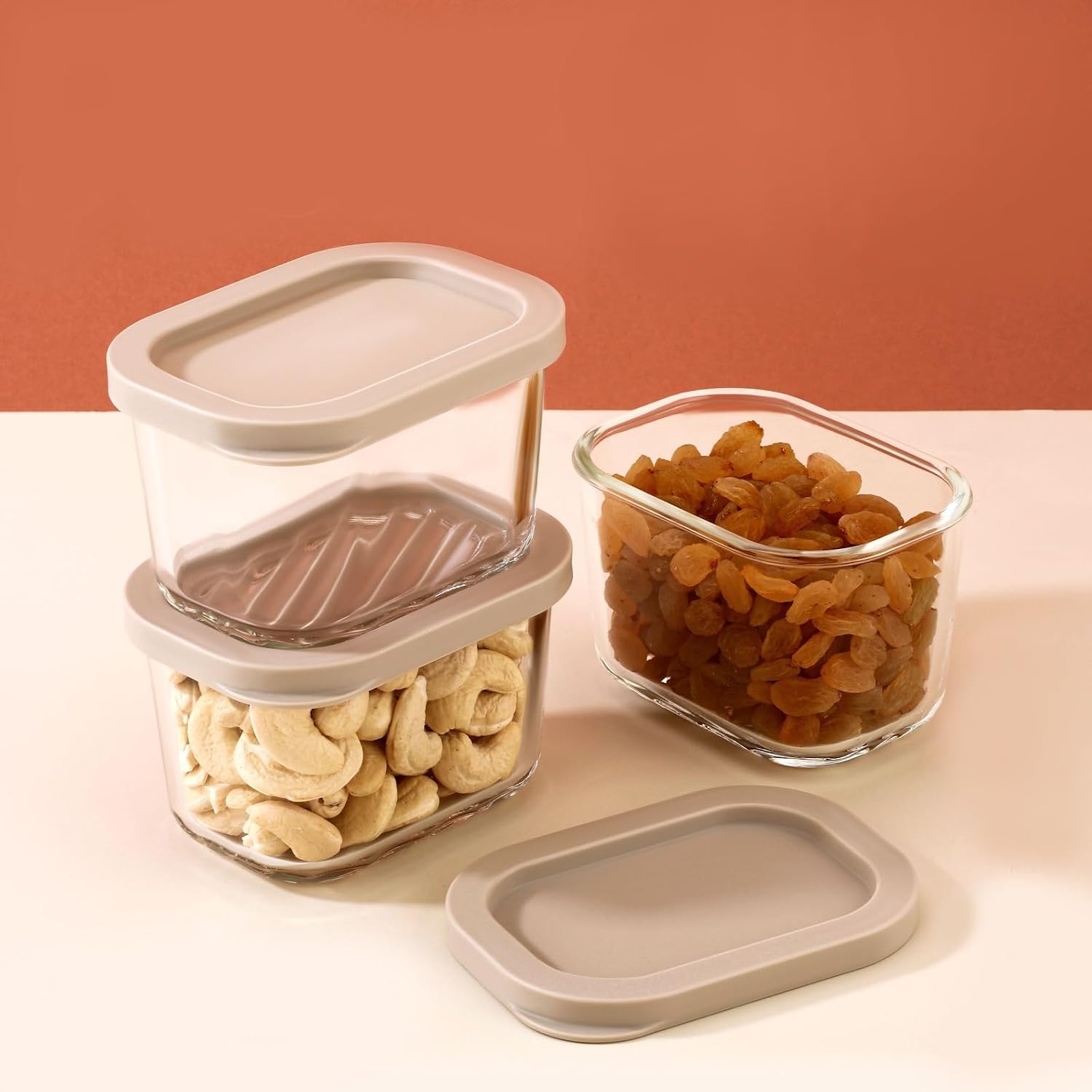 ATTRO Glassox Storeit Borosilicate Glass Storage Containers – 310ml