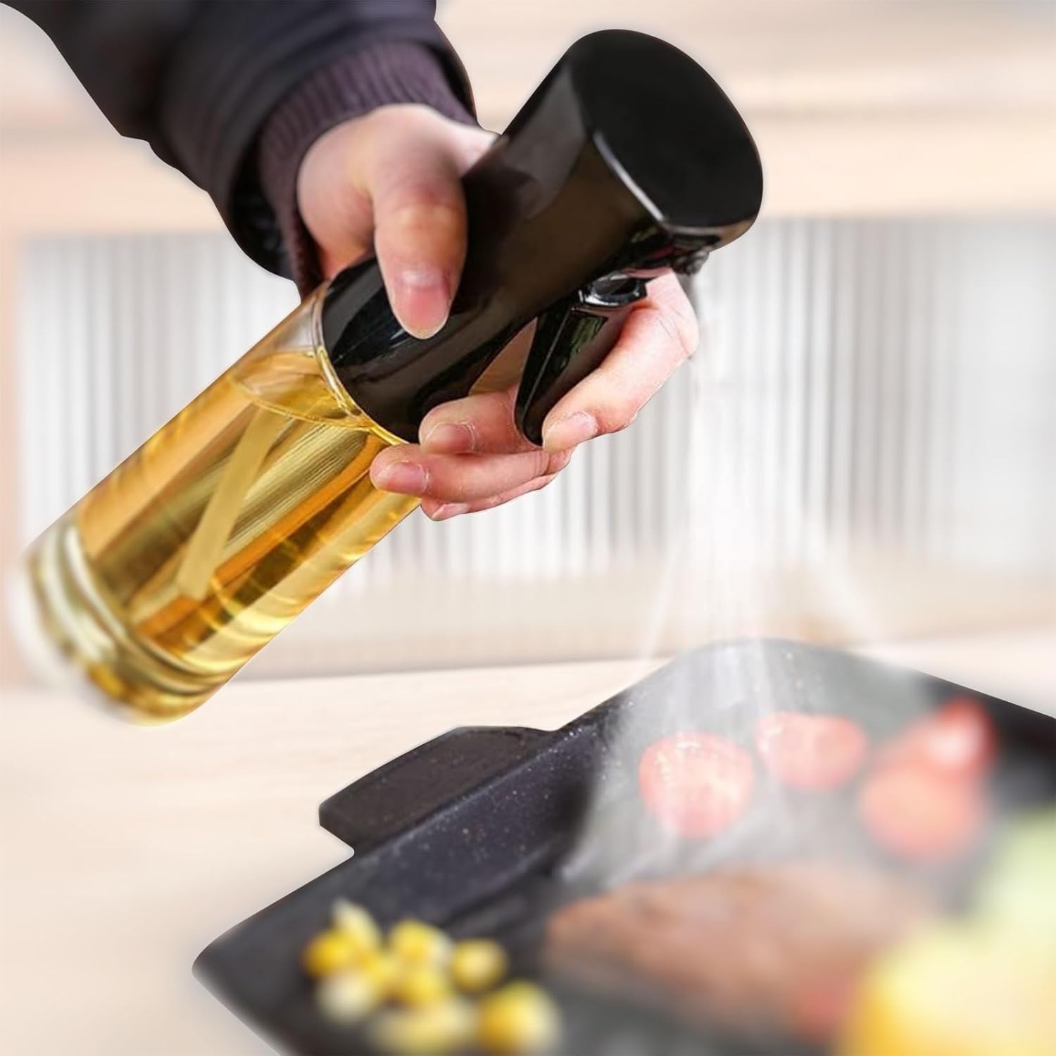 AADHIK Glass Oil Spray Dispenser Cooking 200ml Olive Oil Spray