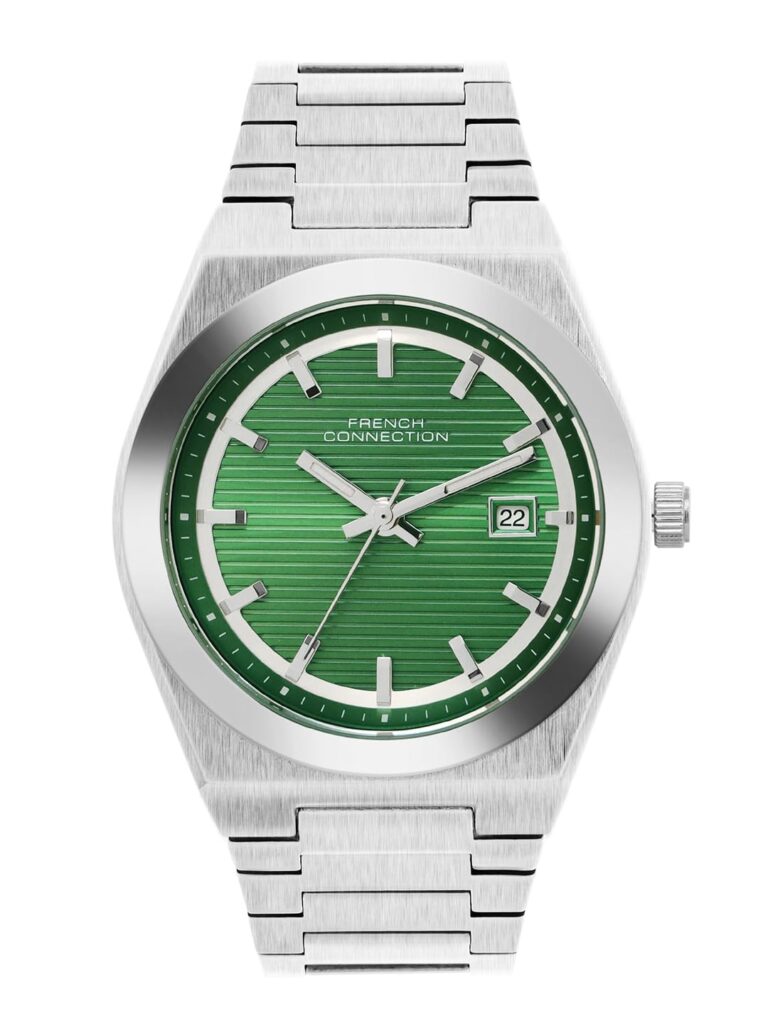 French Connection Textured Green Round Dial