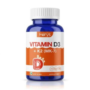Herys Nutrafort Vitamin D3 K2 Supplement with MK7 for Bone & Heart Health