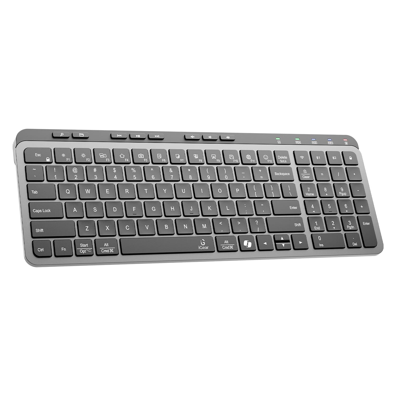 iGear KeyFlow 3-Way Connectivity Wireless Keyboard, 2.4GHz + Dual Bluetooth,…