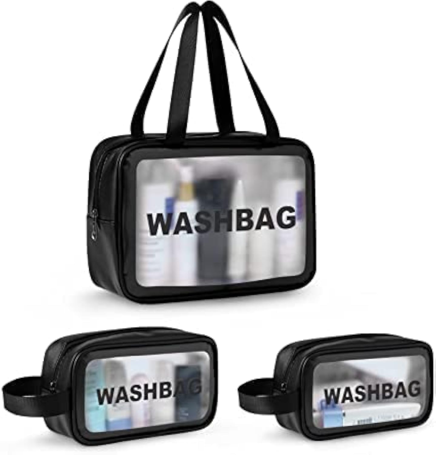 KASHIVAL Clear Travel Toiletry Bags Set