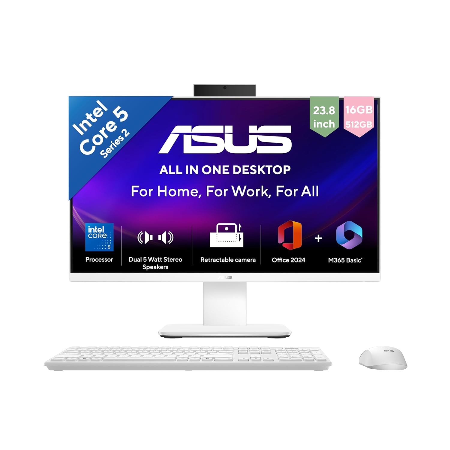 ASUS V440 (2026),i5-14th Gen,Intel Core 5 210H,Intel iGPU,16GB/512GB,FHD,23.8″(60.45 cm),Win 11,M365