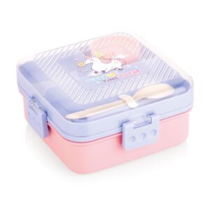 ATTRO My Lunch 2 Layer Plastic Lunch Box Comes with Fun Unicorn Print