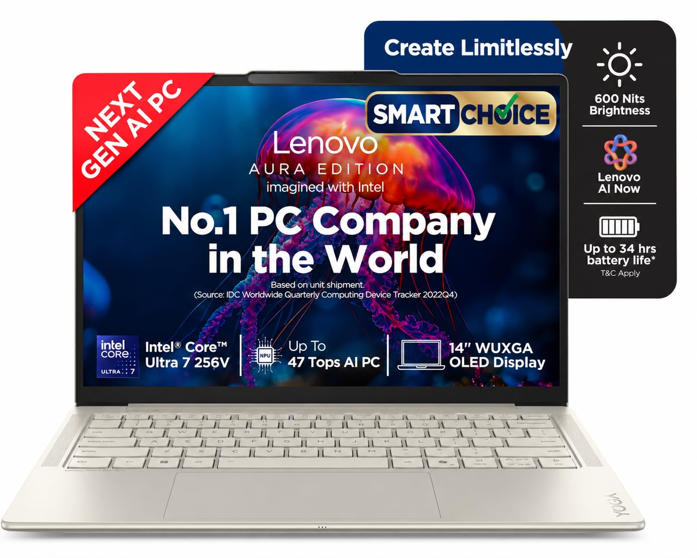 Lenovo Yoga Slim 7 Smartchoice Aura Edition Intel Evo Core Ultra 7 256V