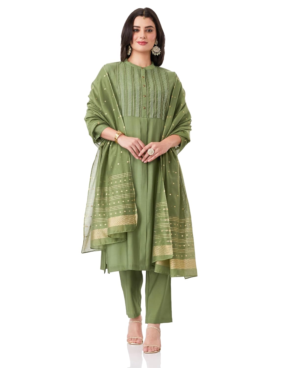 Amazon Brand – Myx Women’s Embroidered Kurta Suit Set with