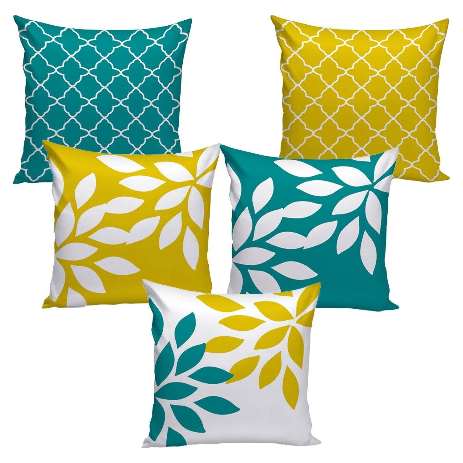 AEROHAVEN Set of 5 Multi Colored Decorative Throw Hand Made