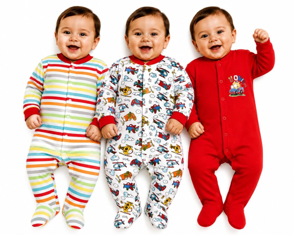 EIO 100% Cotton Rompers/Sleep Suits/Jumpsuit/Night Suits for Baby Boys