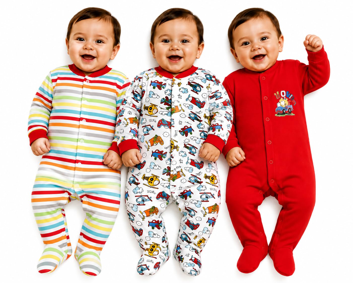 EIO 100% Cotton Rompers/Sleep Suits/Jumpsuit/Night Suits for Baby Boys