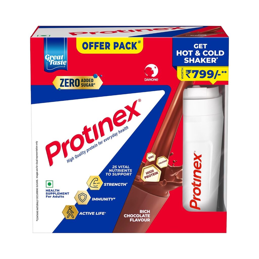 Protinex Rich Chocolate 1Kg Offer Pack with Hot and Cold