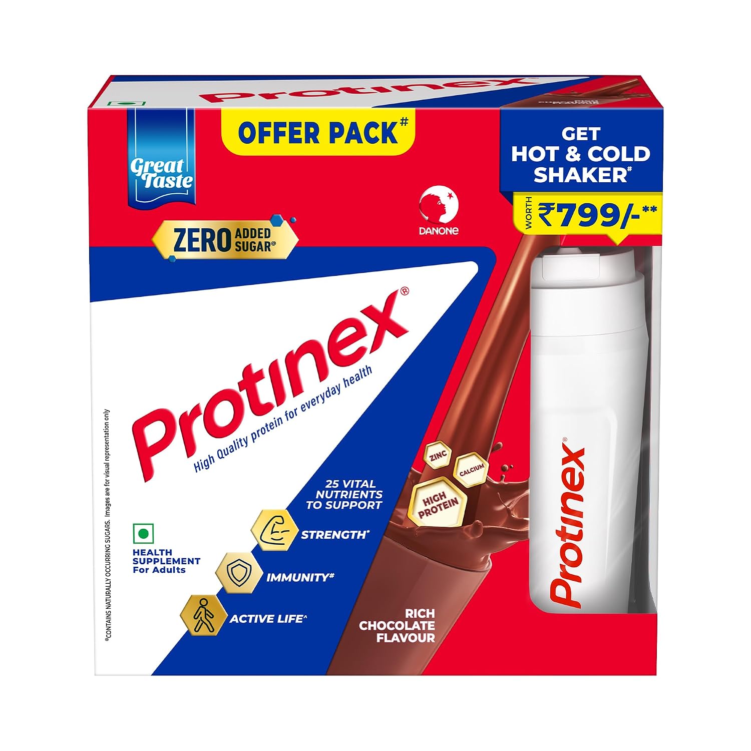 Protinex Rich Chocolate 1Kg Offer Pack with Hot and Cold