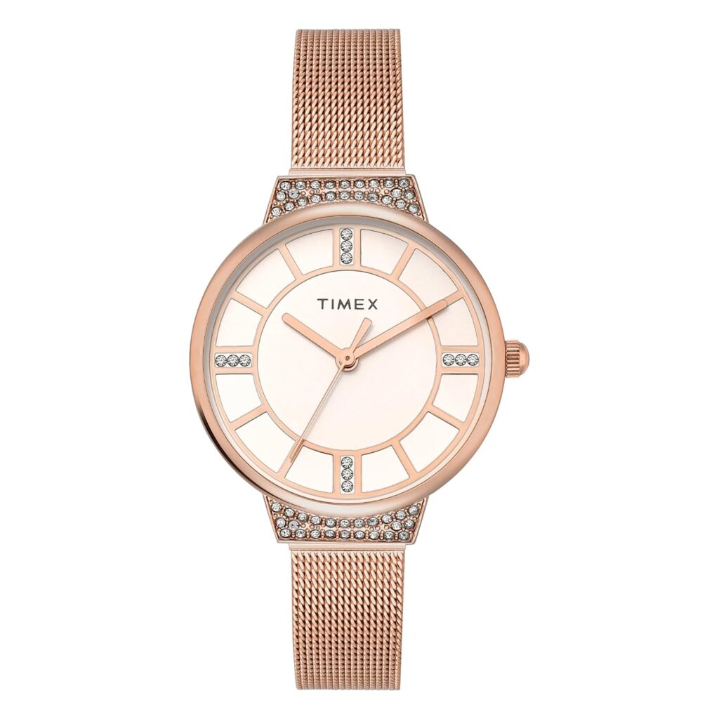 TIMEX Rose Gold Round Dial Analog Women’s Watch – TWEL22402