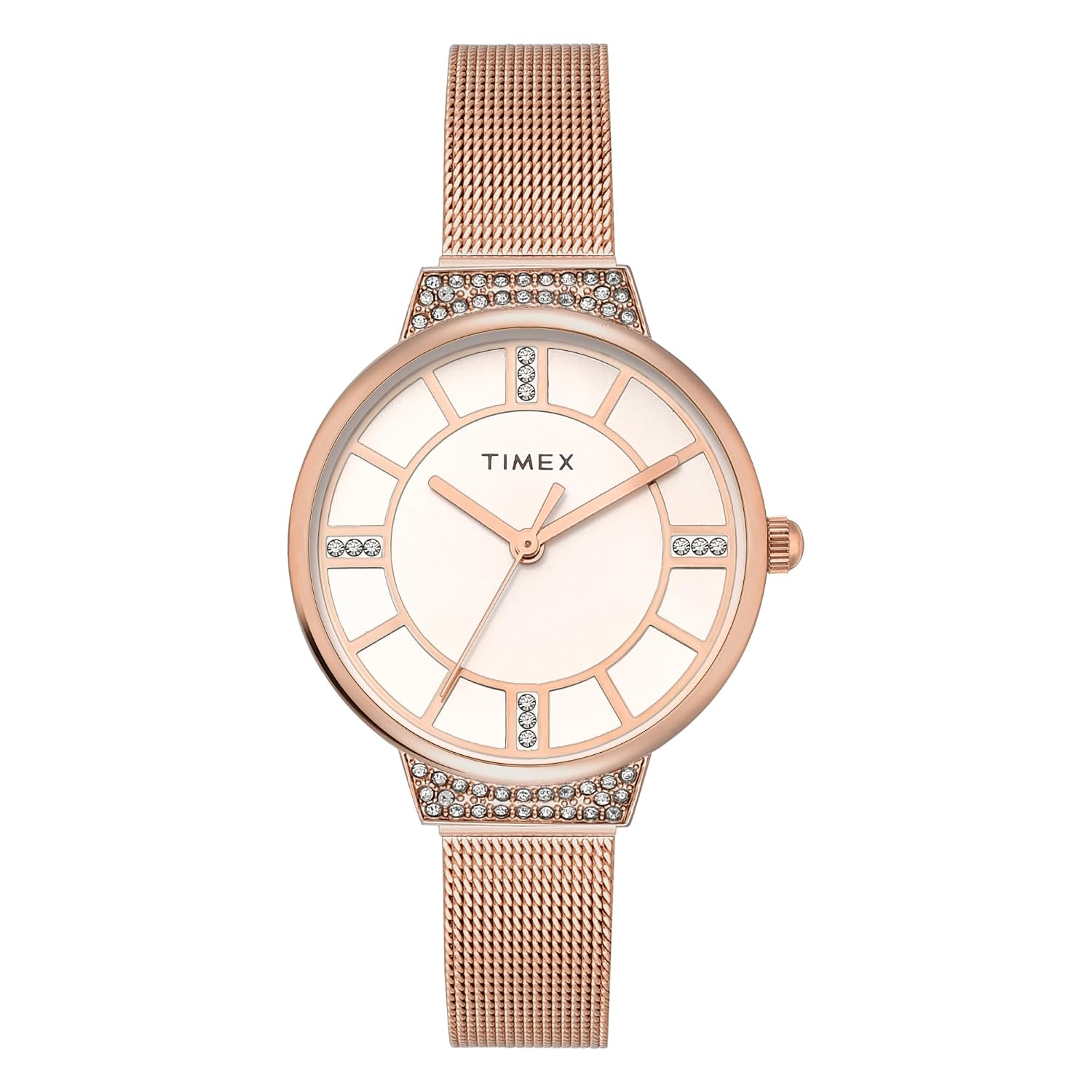TIMEX Rose Gold Round Dial Analog Women’s Watch – TWEL22402