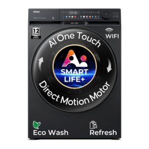 Haier Smart  Choice 12 Kg AI Color Panel, One-Touch Fully Automatic Washing Machine
