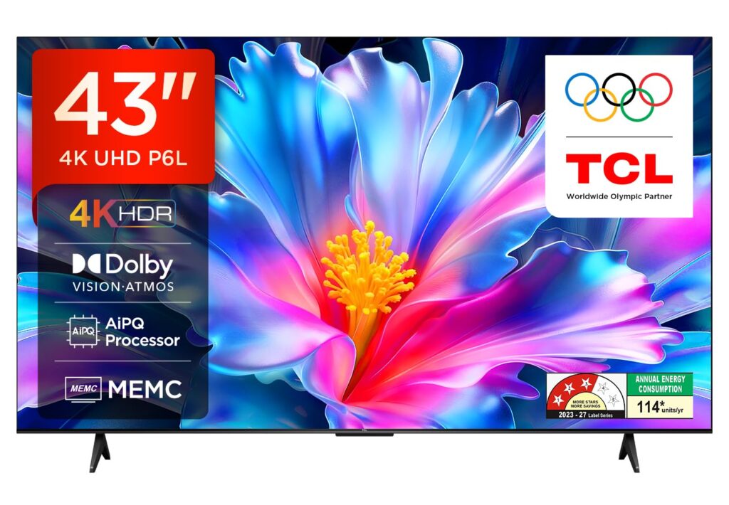 TCL 108 cm (43 inches) 4K Ultra HD Smart LED