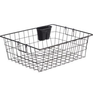 Amazon Brand – Solimo Steel Dish Drainer with Cutlery Stand