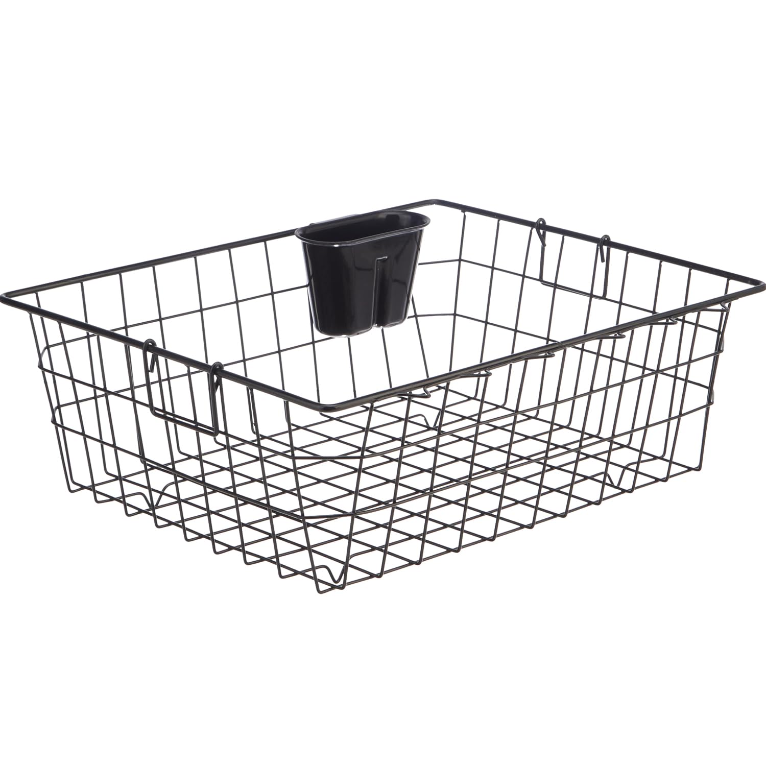 Amazon Brand – Solimo Steel Dish Drainer with Cutlery Stand