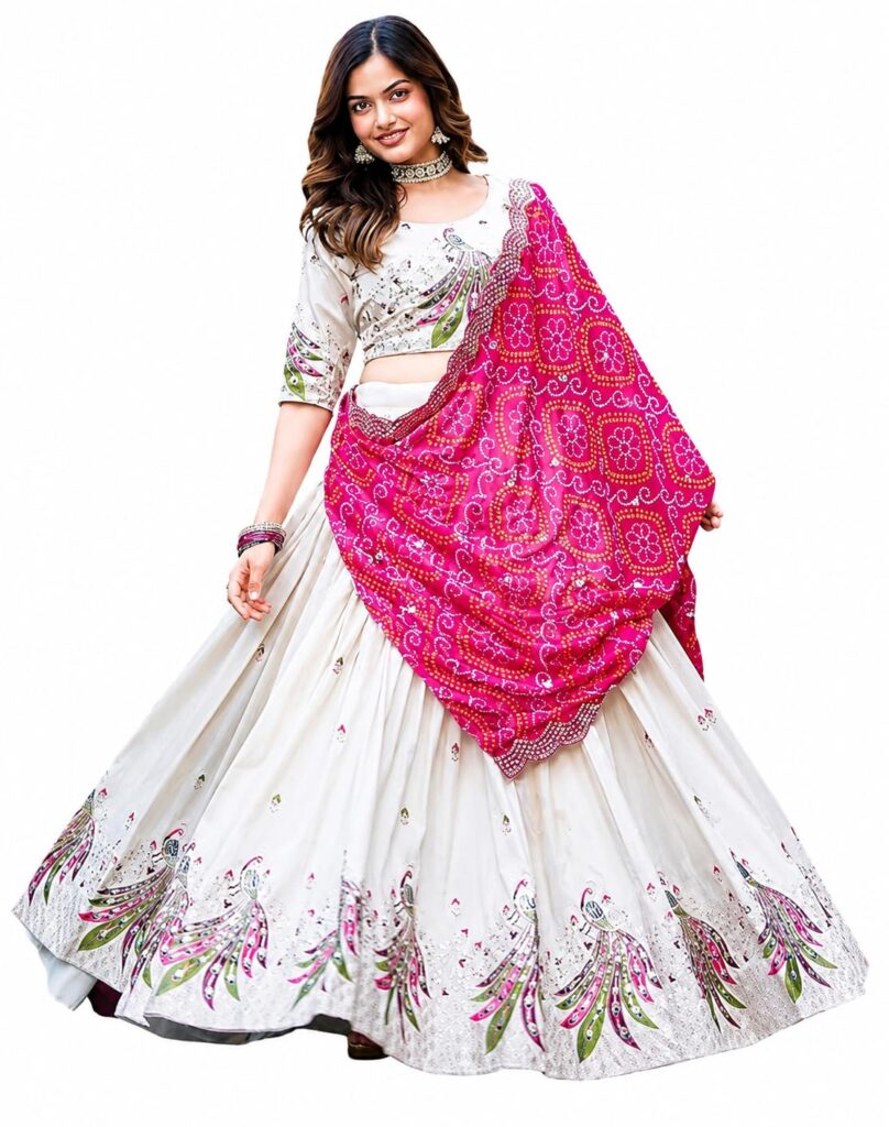 Women’s Vichitra Fabric Embroidered Semi