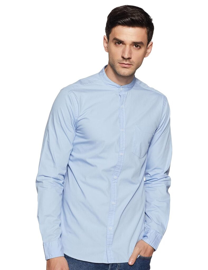 Amazon Brand – Symbol Men’s Cotton Shirt | Chinese Collar