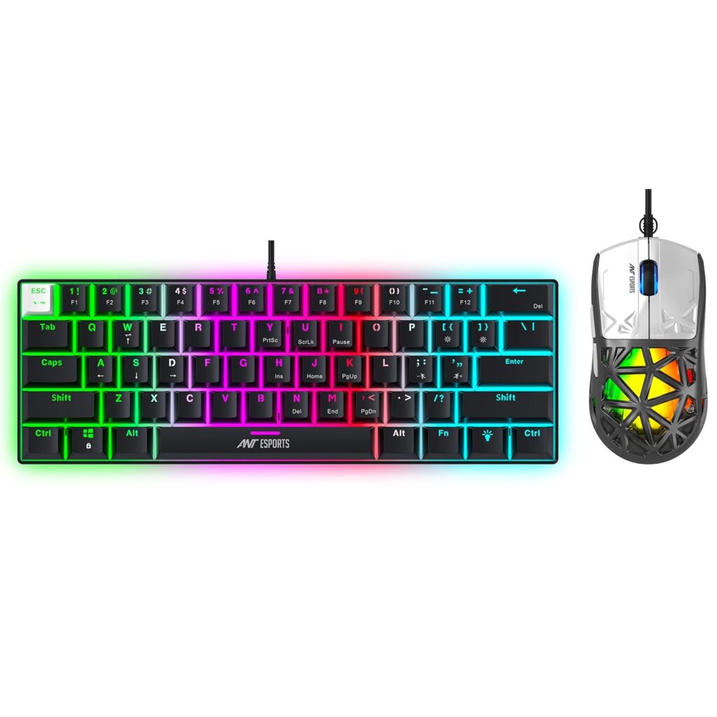 Ant Esports Thunder10, 60% Wired Mechanical Gaming Keyboard Mouse Combo
