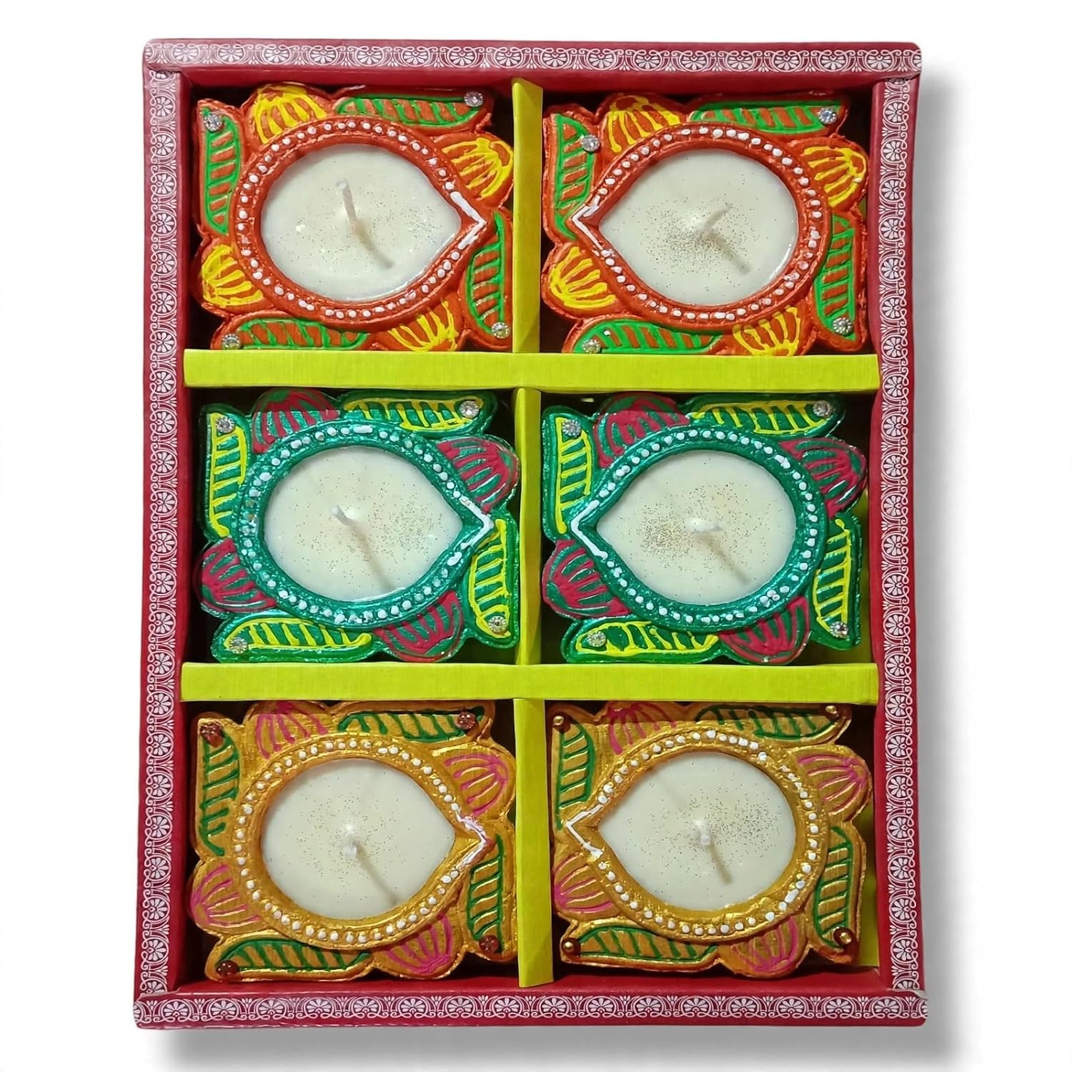 Premium Swastick Clay Diya Set of 6