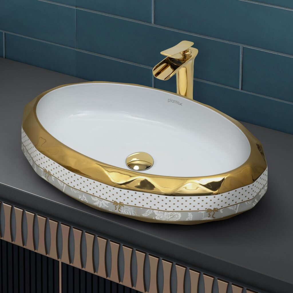 Plantex Wash Basin/Ceramic Table Top Wash Basin/Designer Countertop Basin for…