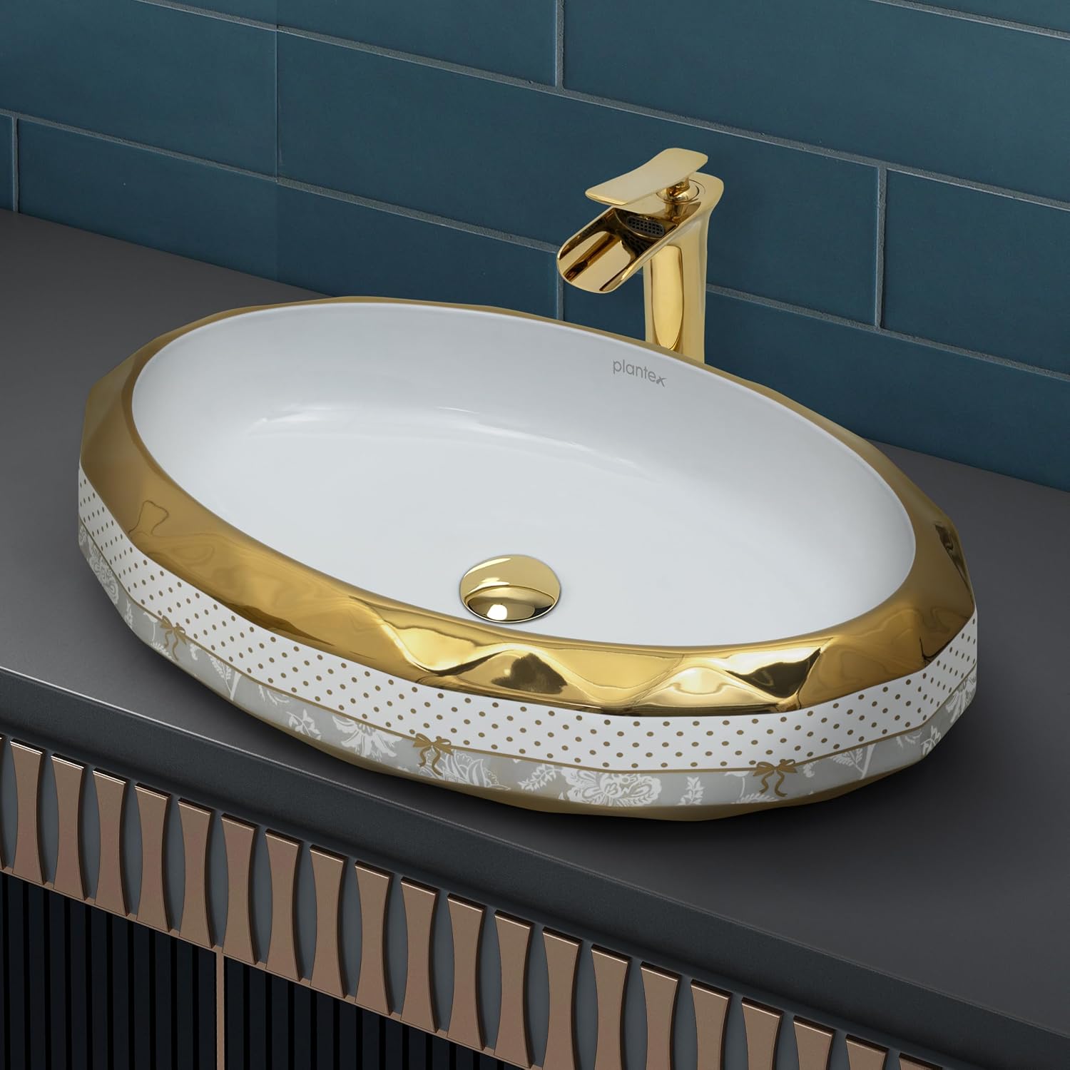 Plantex Wash Basin/Ceramic Table Top Wash Basin/Designer Countertop Basin for…
