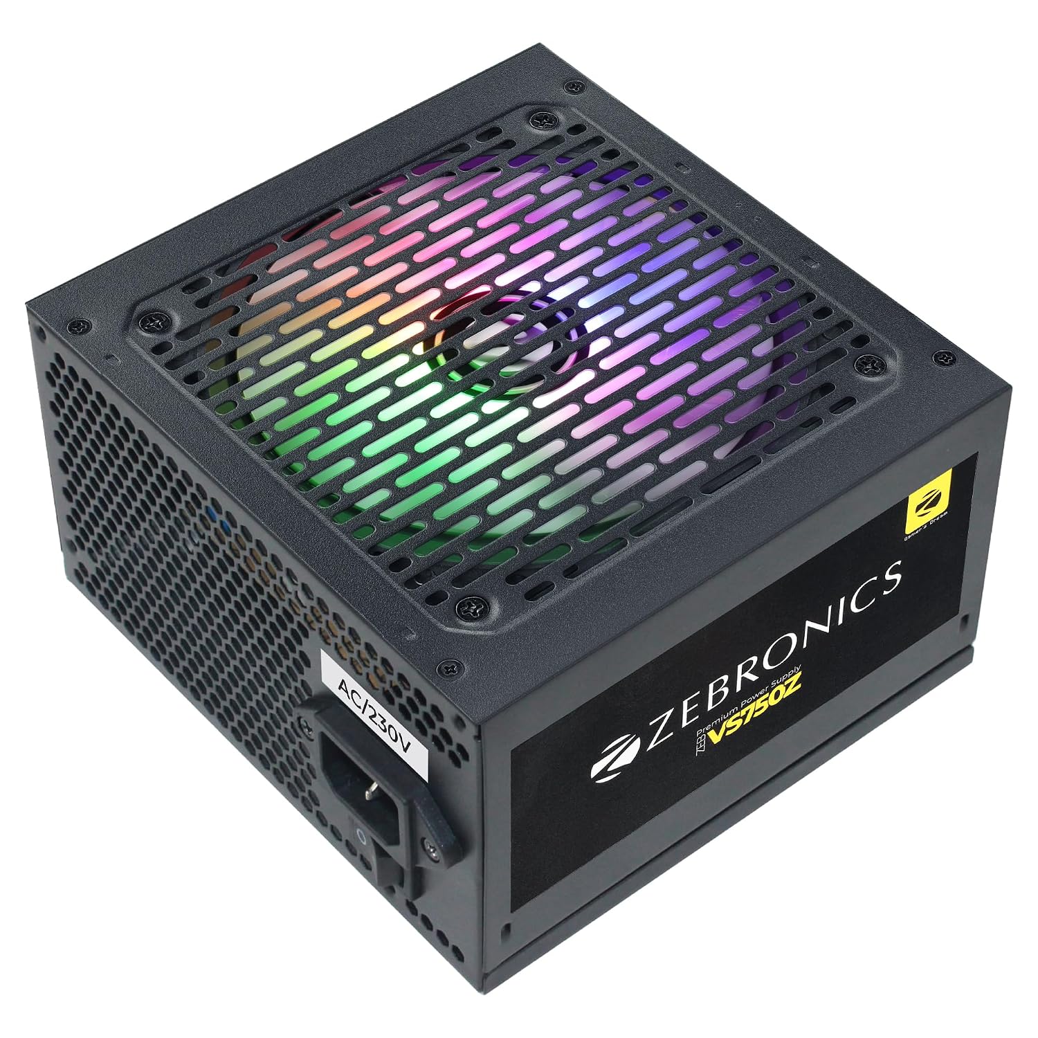 Zebronics Premium Power Supply, Long Flat Cables, Silent 120mm Fan,12V 52A