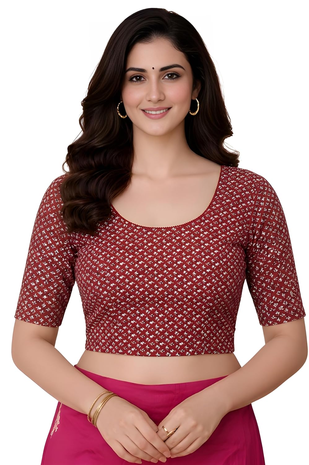 Amazon Brand – Anarva Women’s Kalamkari Print Cotton Stretchable Round